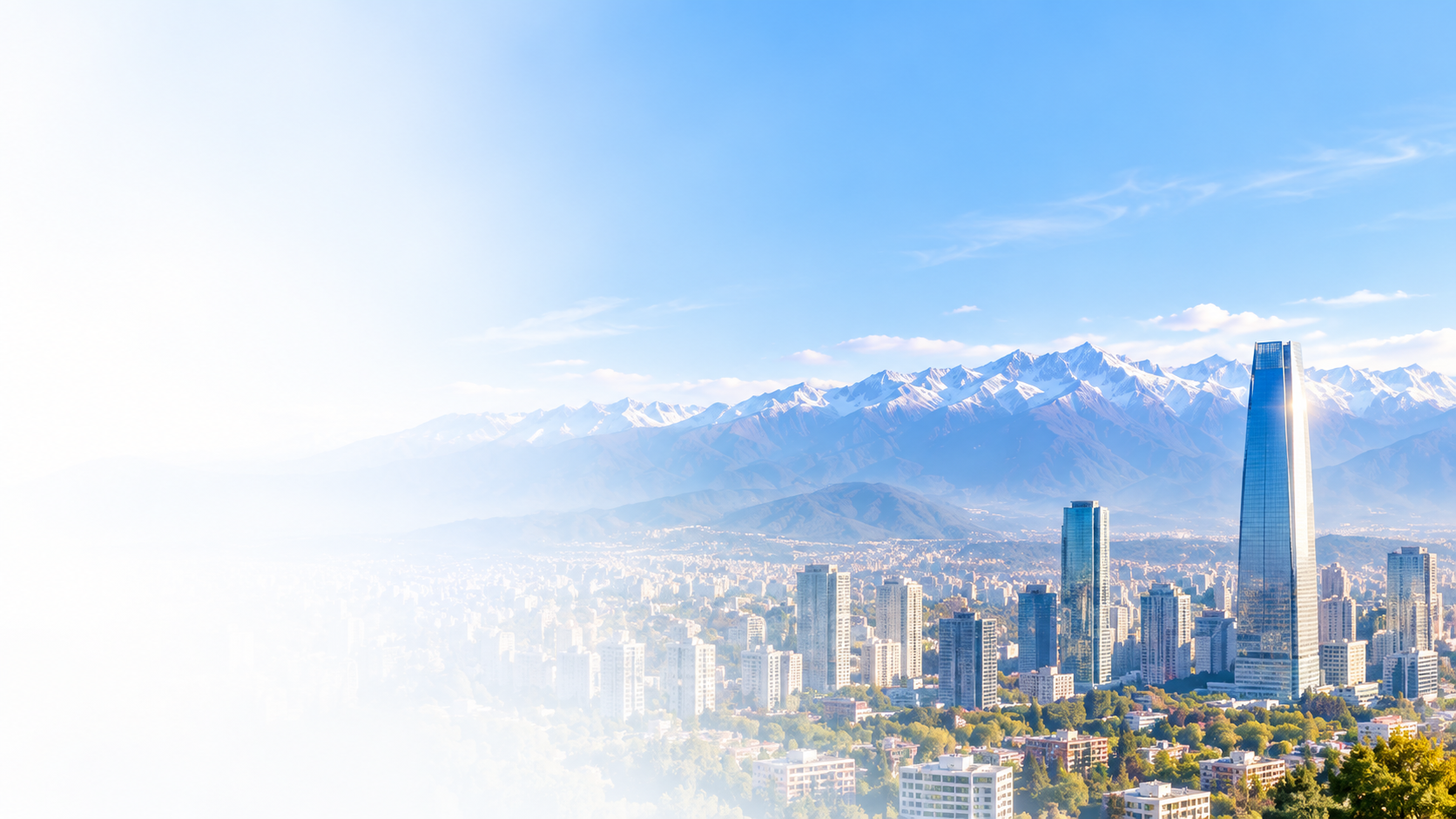 Santiago de Chile y la Cordillera de los Andes en una mañana despejada